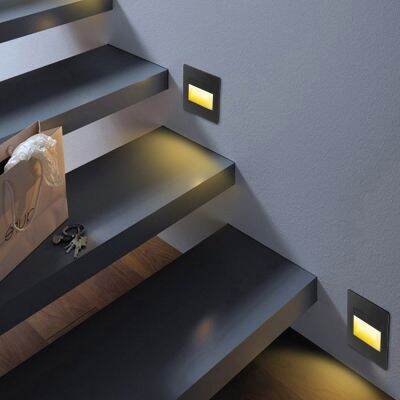 Recessed Led Wall Lamps Motion Sensor Stair Case Light 220V Step Stairway Aisle Nightlights Passage Footlights Home Decor