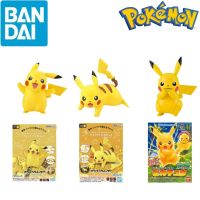 Bandai Original Pokemon Pikachu 01 03 41Anime Action Figure Simple Assembly Model Toys For Kids Gift Collectible Model Ornaments