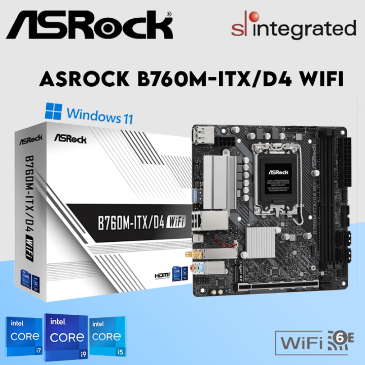 ASRock B760M-ITX/D4 WiFi Mini-ITX Motherboard + Intel 13th Gen