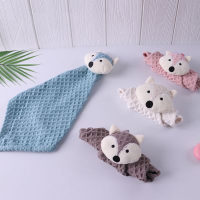 【jw】㍿  Baby Handkerchief Cartoon Kids Hand Soft Cotton Infant Toddler Hanging Absorbent