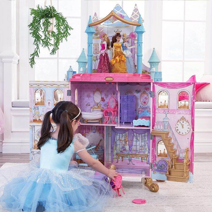 kidkraft-disney-princess-บ้านตุ๊กตาไม้เต้นรำและความฝัน-สูงกว่า-4-ฟุต-มีเสียง-ฟลอร์เต้นรำหมุนได้-และของเล่น-20-ชิ้น-ของขวัญสำหรับอายุ-3-ปีขึ้นไป