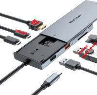 WAVLINK Multifunctional USB-C Hub with M.2 NVMe/SATA SSD Enclosure, 8-in-1 Hybrid Type-C Multiport Adapter Fits 100W Power Delivery, 4K HDMI 60Hz, USB-A/C 3.2 10Gbps for Windows, Mac OS 8-in-1 SSD Enclosure+87W