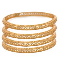 Dubai Luxury 24K Gold Color Bangles For Women Indian Bride Ethiopia Bangles&amp;Bracelets African Indian Wedding Jewelry Woman Gift