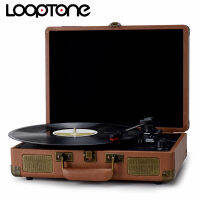 LoopToneบลูทูธแบบพกพา33/45/78RPM Turntables LPไวนิลPhono Player Aux-InสายRCA-Built-Inแบตเตอรี่