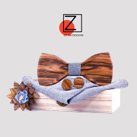 Ze Wood Handmade 3D Grey Wooden Bow Ties for Men Quality mens tie Wood Bowtie 3D Handmade Butterfly Wood Bow Tie Gravata