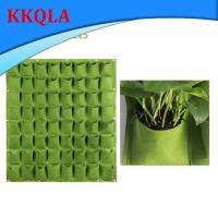 QKKQLA 64 Pockets Wall Hanging Planting Vertical Wall-mounted Grow Bags Flower Plant Nursery Garden Supplies Yard