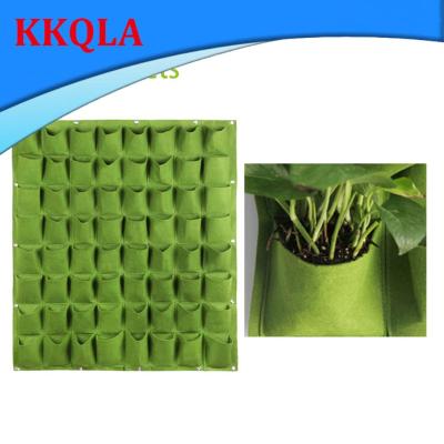 QKKQLA 64 Pockets Wall Hanging Planting Vertical Wall-mounted Grow Bags Flower Plant Nursery Garden Supplies Yard