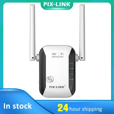♘ PIXLINK 2.4G Wireless Wifi Repeater 300Mbps Network 4G Wifi Router Extender Signal Amplifier 2 antenna Booster Access Point