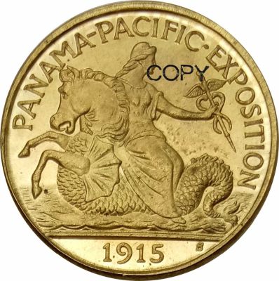 เหรียญปลอมทำจากทองเหลืองจัดนิทรรศการครั้งละ2 1/2เหรียญปานามา-แปซิฟิก1915 S