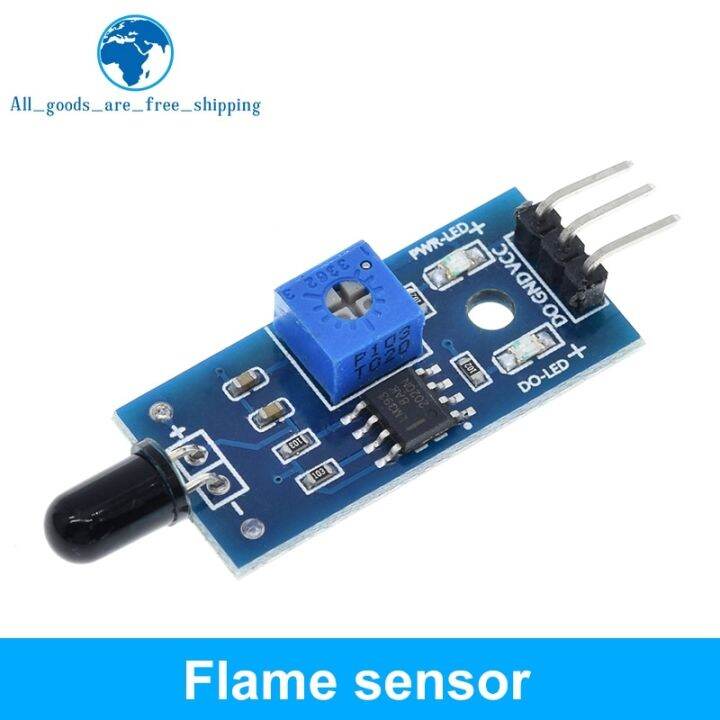 Tzt Ir Infrared 3 Wire Flame Detection Sensor Module Ir Flame Sensor ...