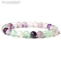 ∏✱ Rainbow Flash Fluorite Bracelet Women Healing Balance Energy Polished 8 mm Natural Stone Beads Yoga Friendship Bracelets Male