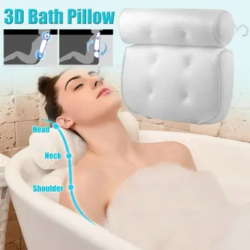 Spa Bath Pillow PU Bath With Non-Slip Suction Cups Bathroom Accessory Set  Head Neck Back
