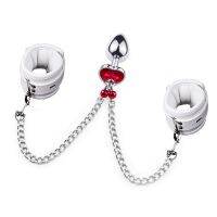 ┇○℡ enghuaq Anal Bead Plug underwears with Tail for Men Fetish Bdsm Leather Handcuffs Bondage shop