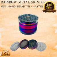 CR1 ที่บดสุมนไพร เครื่องบด บดสมุนไพร ที่บดสมุนไพร เครื่องบดสมุนไพร Rainbow Metal Grinders 4 Layer 60mm สินค้าพร้อมจัดส่ง