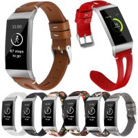 {zhiyun Watchshop} Essidi สายหนังสำหรับ Fitbit Charge 3 4 5สมาร์ทนาฬิกาสายคล้องคอสำหรับ Fitbit Charge 3 4 3 SE สร้อยข้อมือเข็มขัด