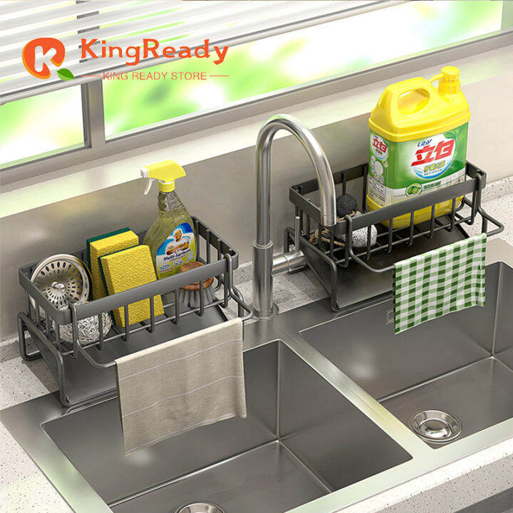 Kitchen Sink Countertop Storage Rack Stainless Steel Sponge Cloth