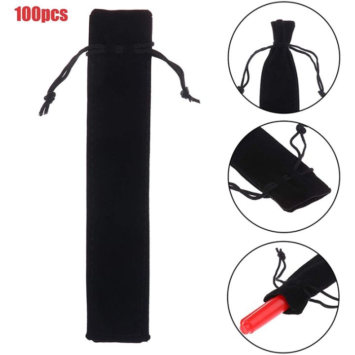 100pcs-velvet-pen-pouch-black-drawstring-bag-single-pen-holder-packaging-sleeve-for-school-office-business-gift