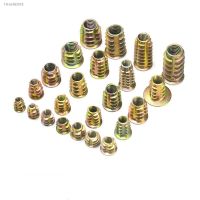 ◑卍☫ 20Pcs M4 M5 M6 M8 M10 Zinc Alloy Thread For Wood Insert Nut Flanged Hex Drive Head Furniture Nuts