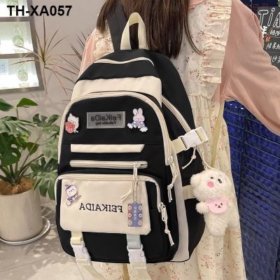 female middle large capacity backpack ins elementary students grade or to six high school girls