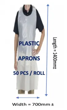 Disposable apron / adult children / commercial or household waterproof and  oil-proof / APRON PLASTIK Pakai Buang