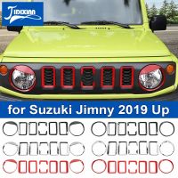 JIDIXIAN รถด้านหน้าใส่ Grille ไฟหน้าโคมไฟตกแต่งสำหรับ Suzuki Jimny 2019 2020 2021 2022 2023 Up