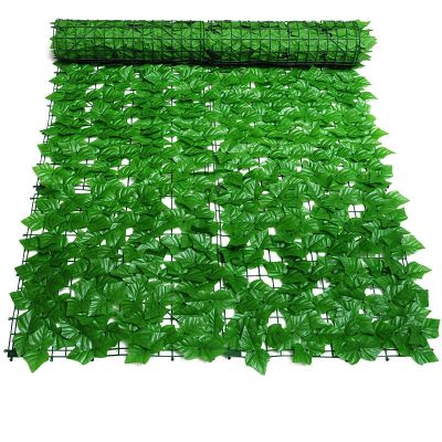[AYIQ Flower Shop] 50x5ใบไม้ประดิษฐ์ผนังพืชจำลอง0ซม. ตกแต่งสวนกลางแจ้งที่กั้นรั้วกั้นปลอมสีเขียว