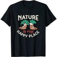 Adult T-Shirt - ChipN Dale Nature Is My Happy Place T-Shirt Fashion Clothing Tops