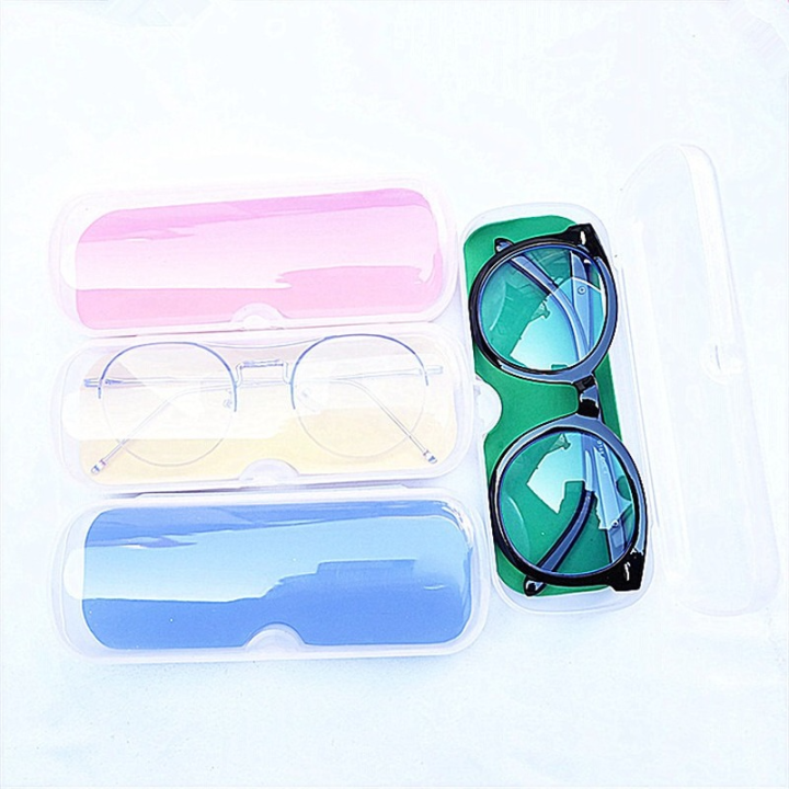 ผู้หญิงใสพีวีซีตาแว่นตากล่องกระเป๋ากรณีสีน่ารักป้องกันการเดินทางแว่นกันแดดผู้ถือพกกล่องอุปกรณ์แว่นตา