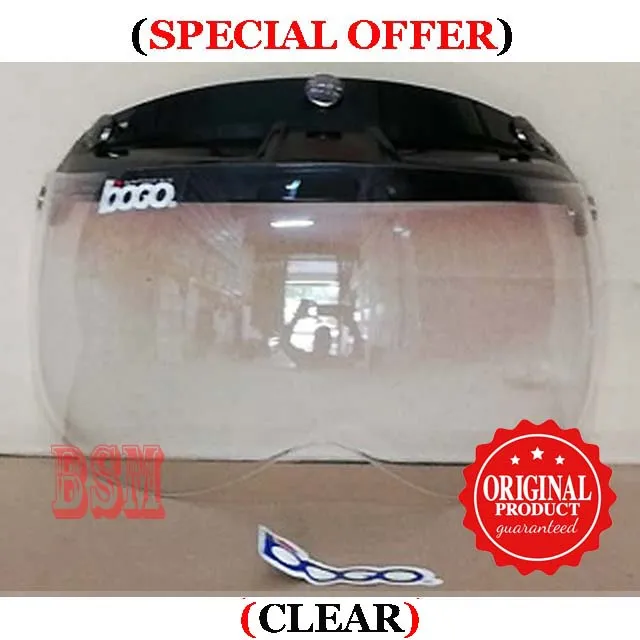 HELMET VISOR BOGO BG12 (CLEAR) Lazada