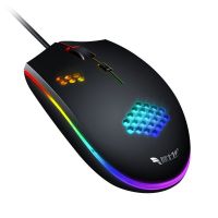 M55 ออปติคอลเมาส์เล่นเกม RGB ความแม่นยำสูงออปติคอลเมาส์เล่นเกม DPI 800-1600 ปรับเหมาะสำหรับ MMORPG (BNS) FPS MoBA แบบใช้สายสก์ท็อปการเล่นเกมคอมพิวเตอร์ปิดเสียงเมาส์ cf esports