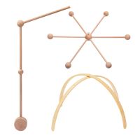 3 Colors Baby Wooden Bed Bell Bracket Mobile Hanging Rattles Toy Assembly Rattles Bracket Wooden Bed Bell Accessories