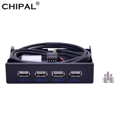 CHIPAL 4พอร์ต USB ฮับ2.0อะแดปเตอร์ USB2.0ตัวยึดแผงด้านหน้ากับสาย10Pin สำหรับเดสก์ท็อปขนาด3.5นิ้วช่องฟล็อปปี้ดิสก์ FDD Feona