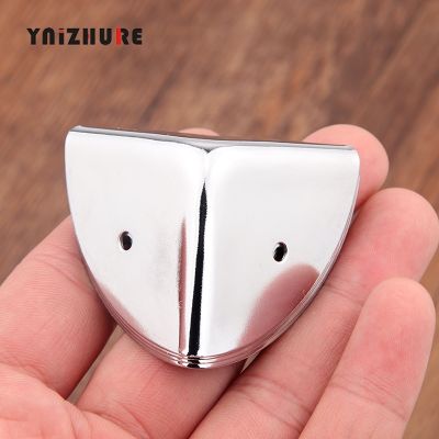 40mm Large Table Wooden Box Silver Metal Frame Angle Iron Protection Furniture Edge Corner Protector Chrome 4pcs
