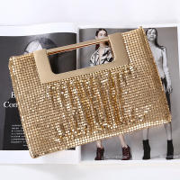 Luxy Moon Gold Clutches Women Hand Bag Wedding Purse for Bridal Night Club Party Sequin Evening Bag Chain Shoulder Bags ZD1488