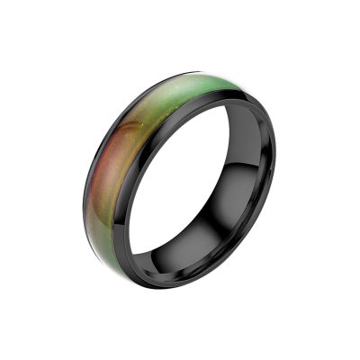 Glaze Changing Light Ring Fashionable Seven Color Color Temperature Sensitive Rings Stainless Steel Rings Never Fade for Men