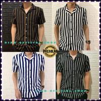 CODLiang Te KEMEJA Mens Striped Shirt Short Sleeve Mens Striped Shirt