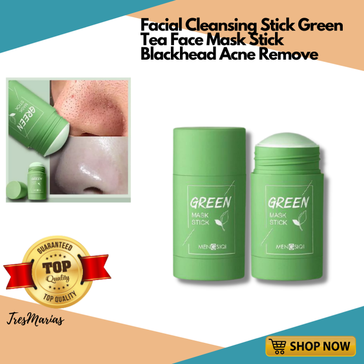 Facial Cleansing Stick Green Tea Face Mask Stick Blackhead Acne Remove 