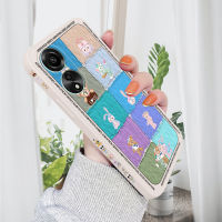 เคสโทรศัพท์สำหรับ OPPO A78 4G ลายการ์ตูนหลากสีเคสโทรศัพท์ดีไซน์ด้านข้าง Diffy ลายขอบสี่เหลี่ยมปลอกซิลิโคนน้ำเคสกล้องคลุมทั้งหมด