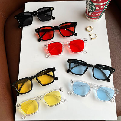Unisex Retro Square Sunglasses Korean Female Wild Sunglasses Fashion Colored Lenses Couple Sunglasses