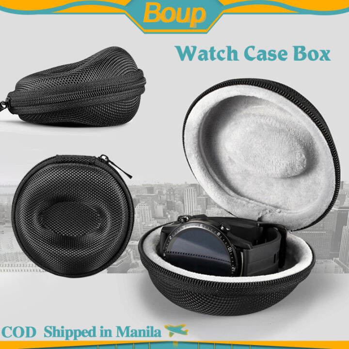 Travel Watch Case Box With Zipper Waterproof Smart Watches Storage Box Black Lazada PH