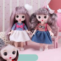 (Popular toys) 16เซนติเมตรตุ๊กตา Bjd 13ที่สามารถเคลื่อนย้ายข้อต่อน่ารักใบหน้ารูปร่างบิ๊กลูกตาและแฟชั่นเสื้อผ้าสูทกับรองเท้า DIY ของเล่นของขวัญสำหรับเด็ก