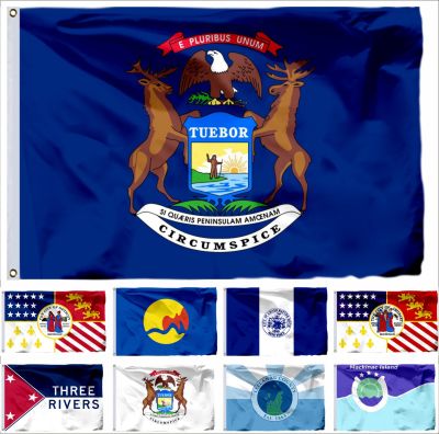 USA Detroit Michigan Flag 90x150cm Troy 3x5ft US Guanica Leelanau County American United States Flags Wyoming Banners