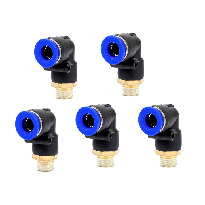 5pcs PL4-01 1/8"PT Male Thread 4mm Tube Quick Coupler Fitting Elbow Connector 