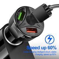 【เรือจากประเทศไทย】Car Charger 3in1 3USB 3.1A ชาร์จแรงดันไฟ ชาร์จโทรศัพท์ในรถยนต์ ที่ชาร์จแบตในรถ อุปกรณ์รถยนต์ แบตเตอรี่ ชาตแบตในรถ