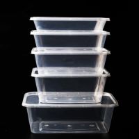 50pcs/pack Thick Square Disposable Lunch Box Food Package Takeaway Plastic Fast Food Fruit Salad Crisper With Lid