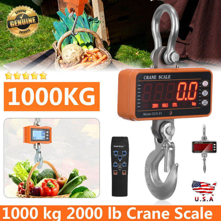 Digital Crane Scale 1000kg 2000lb Industrial Heavy Duty Hanging Scale