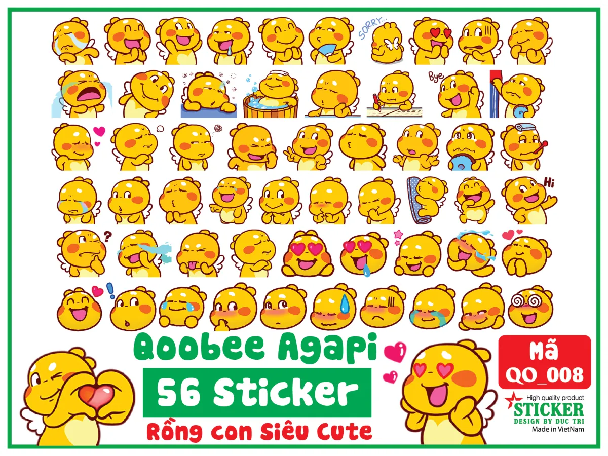 Siêu Thị Sticker  Sticker Decal Patch ủi trang trí Sticker giấy Chú Ong  Rồng Vàng Qoobee