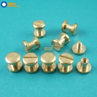 50 Set 8x5mm Solid Brass Rivet Chicago Screw for Leather Craft Belt Wallet / Flat