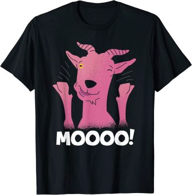 Crazy Looking Goat Making Cow Moooo! Noise - Funny Design T-shirt