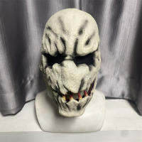 Movable Jaw Scary Devil Latex Creepy Monster Demon ฮาโลวีนสยองขวัญสีขาว Devil คอสเพลย์ Props หมวก